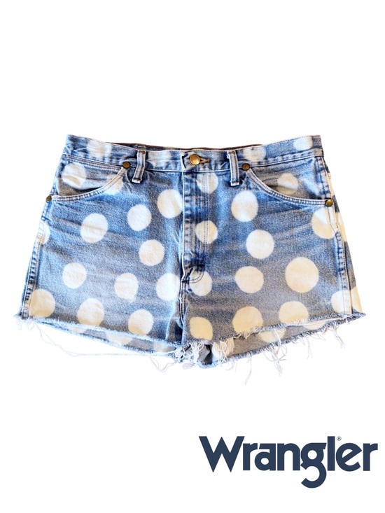 Wrangler Pants - Vintage Wrangler Polka Dot Cutoff Denim Shorts | Women’s Size 10 | 30 Waist